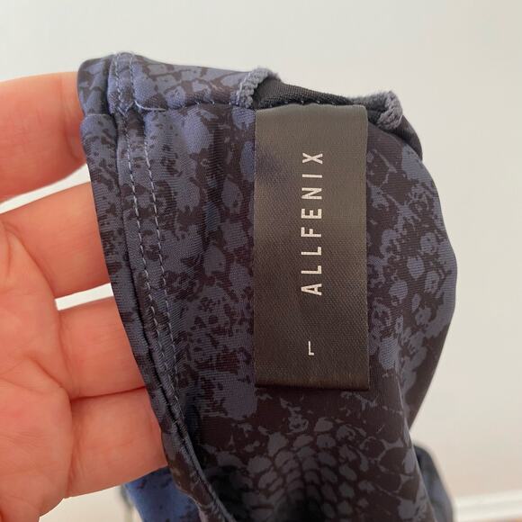 ALLFENIX Navy Longline High Neck Snake Print Sports Bra Size Large - Picture 5 of 8